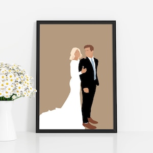Wedding illustration couple,Couple illustration custom,Custom illustration from photo,Custom illustration wedding,Illustration print wedding