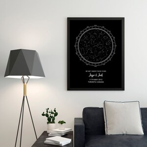 Mapa estelar personalizado por fecha, Regalo de boda de mapa estelar, Mapa del cielo personalizado, Mapa estelar digital personalizado, Aniversario del mapa estelar personalizado