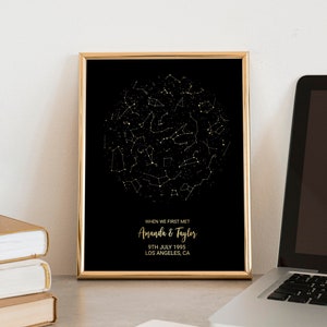 Mappa stellare personalizzata digitale, Mappa stellare personalizzata per coppie, Mappa stella anniversario di matrimonio, Mappa stellare personalizzata per data, Regalo mappa stellare personalizzata