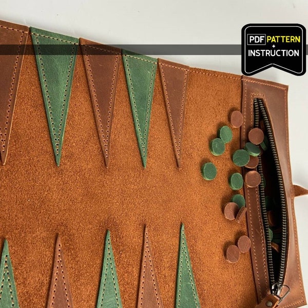 Backgammon pdf, Backgammon set pdf, Backgammon set pattern, Backgammon pattern, Leather backgammon pattern, Leather backgammon pdf