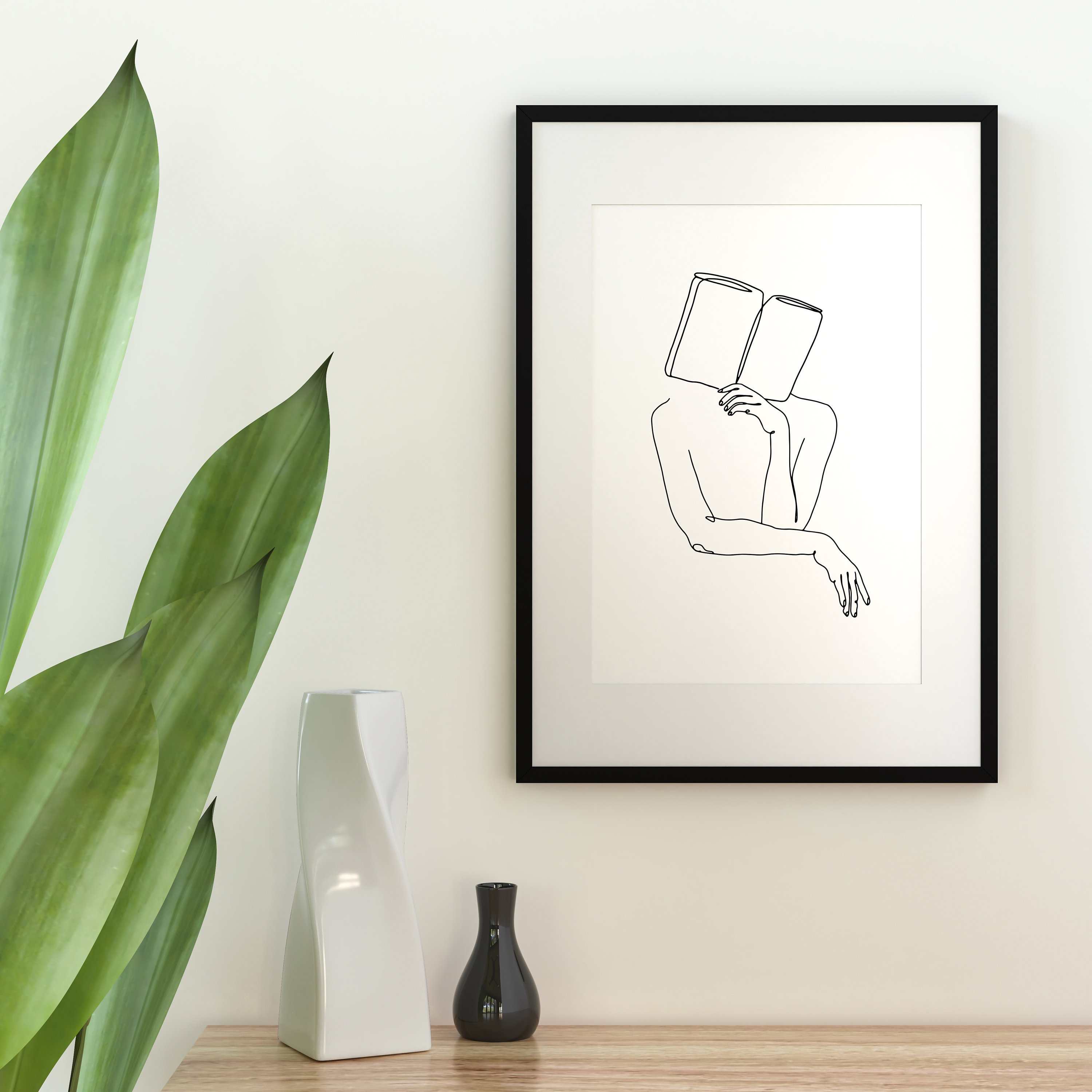 Reading Line Art Book Line Drawing Single Line Art Reading Etsy