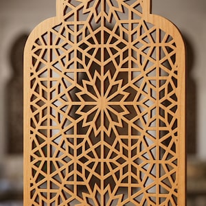 Marockansk väggpanel, islamisk väggdekor, marockansk träpanel, triptykväggkonst, 3-delad väggkonst, träaccentvägg, ramadanväggdekor bild 3