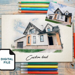Our first home watercolor, Custom house painting in watercolor, Custom Housewarming Gift, Watercolor Home Portrait, Our first home gift