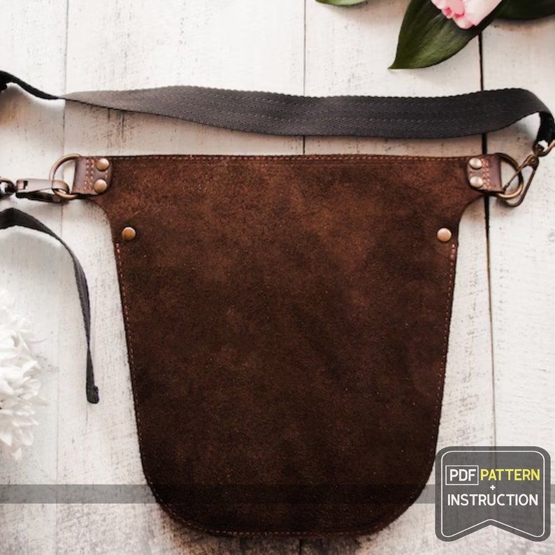 Modèle de sac de ceinture floral, sac de ceinture floral pdf, sac de ceinture d'outils pdf, modèle de sac de ceinture d'outils, modèle de sac de ceinture de jardin, modèle de sac de jardin en cuir image 6
