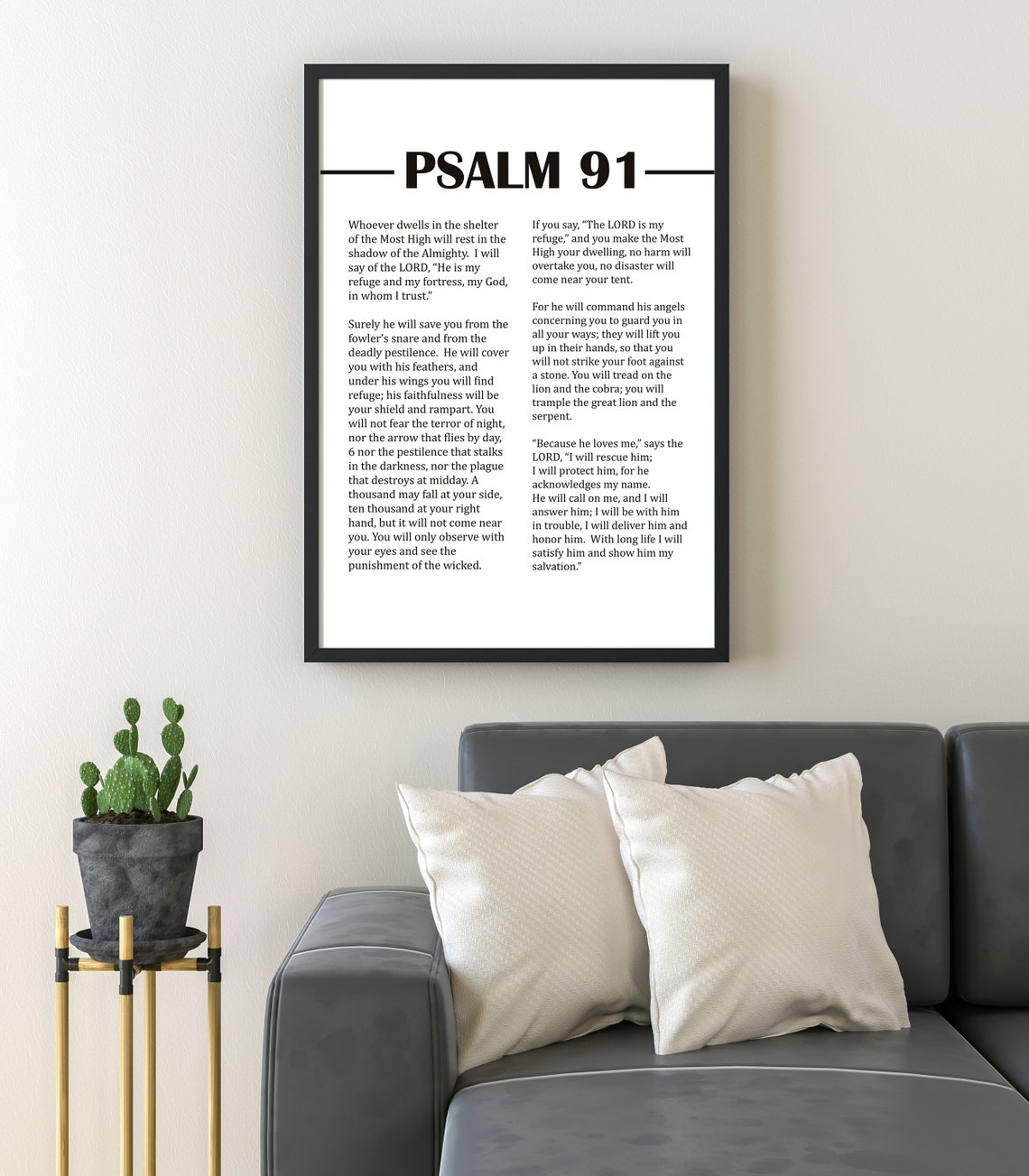 Psalm 91 Wall Art Psalm 91 Print Psalm 91 Digital Scripture Etsy