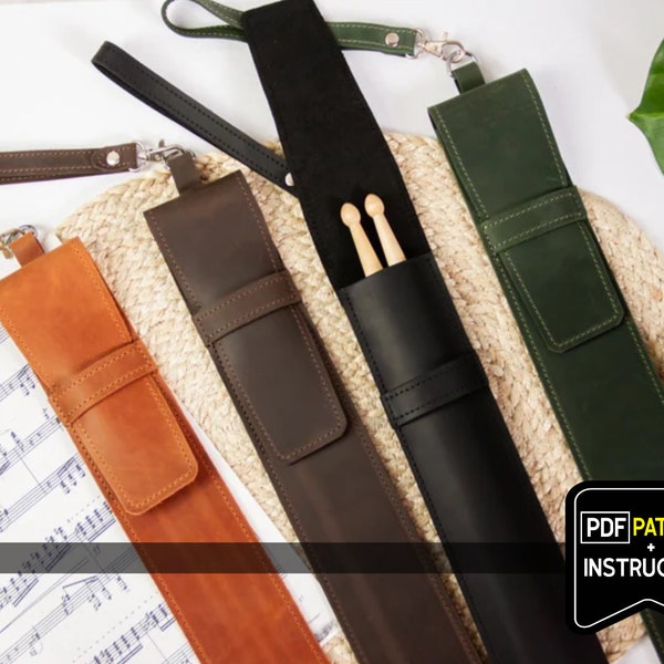 Drumstick bag pdf, Drumstick bag pattern, Leather drumstick bag pdf, Leather drumstick bag pattern, Drumstick case pdf,Drumstick bag pattern