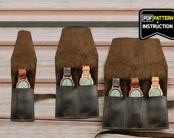 Rollo de reloj pdf, patrón de rollo de reloj, patrón de rollo de reloj de cuero, rollo de reloj de cuero pdf, patrón de bolsa de reloj, bolsa de reloj pdf