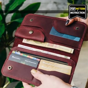 Patrón cartera larga piel, Cartera larga piel pdf, Patrón cartera clutch piel, Cartera clutch piel pdf, Patrón cartera clutch