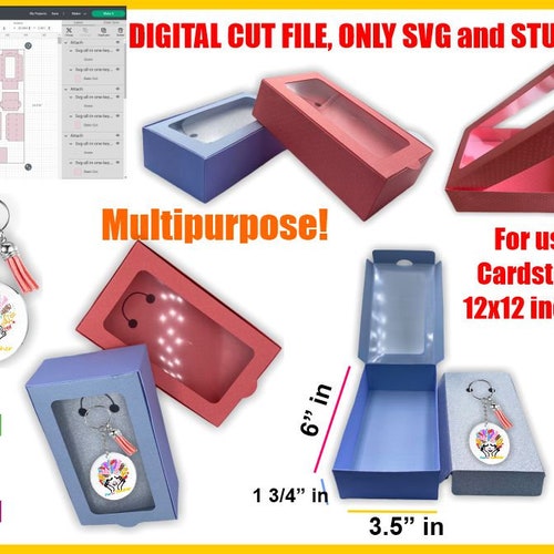 Instant Download Keychain Display Gift Box SVG Cricut Etsy Canada