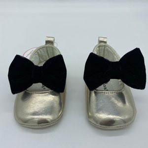 Gold With a Bow Mary Janes