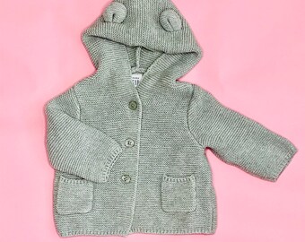 Grey Bear ear Hoodie