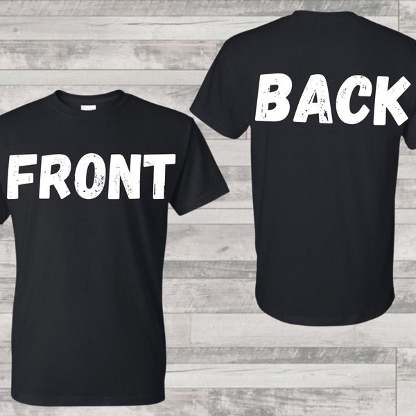 Front and Back Mockup, Black T-shirt Mockup, Back and Front black T-shirt, Digital Mockup, Instant Download Unisex Illustration