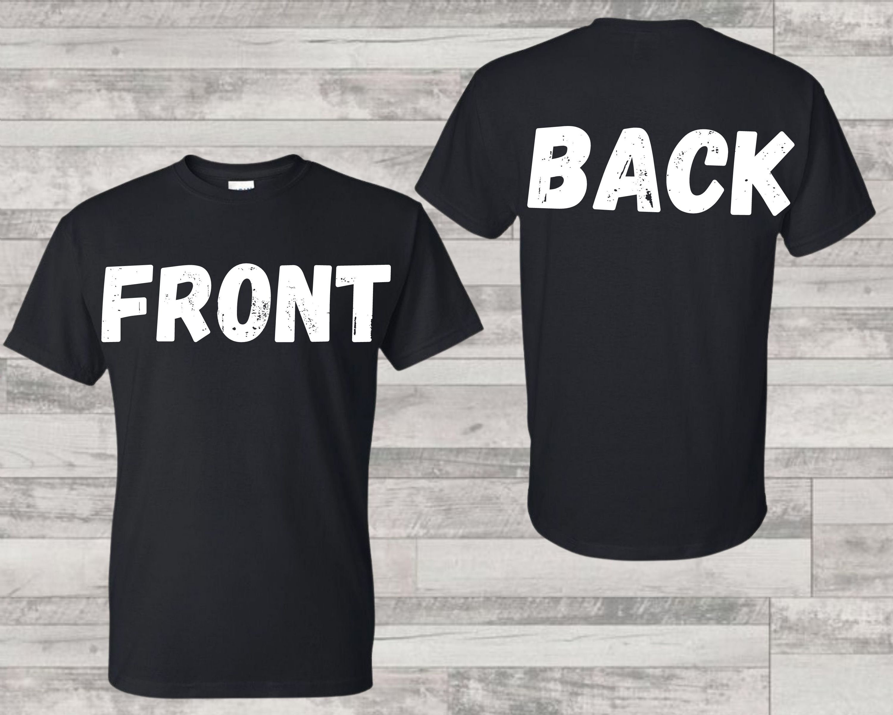 Front and Back Mockup, Black T-shirt Mockup, Back and Front Black