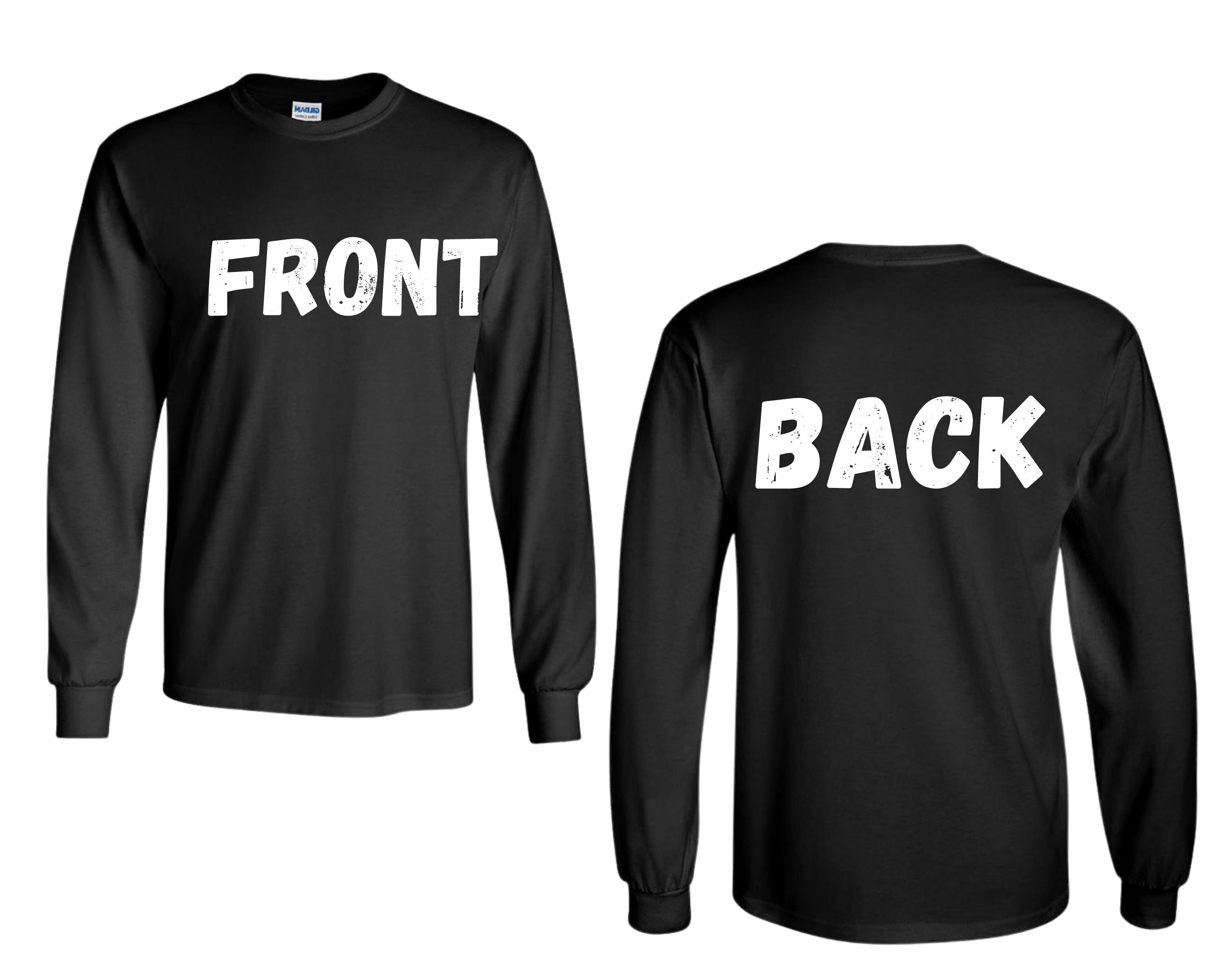 Black Long Sleeve Tee Mockup: Front & Back Unisex Design (digital