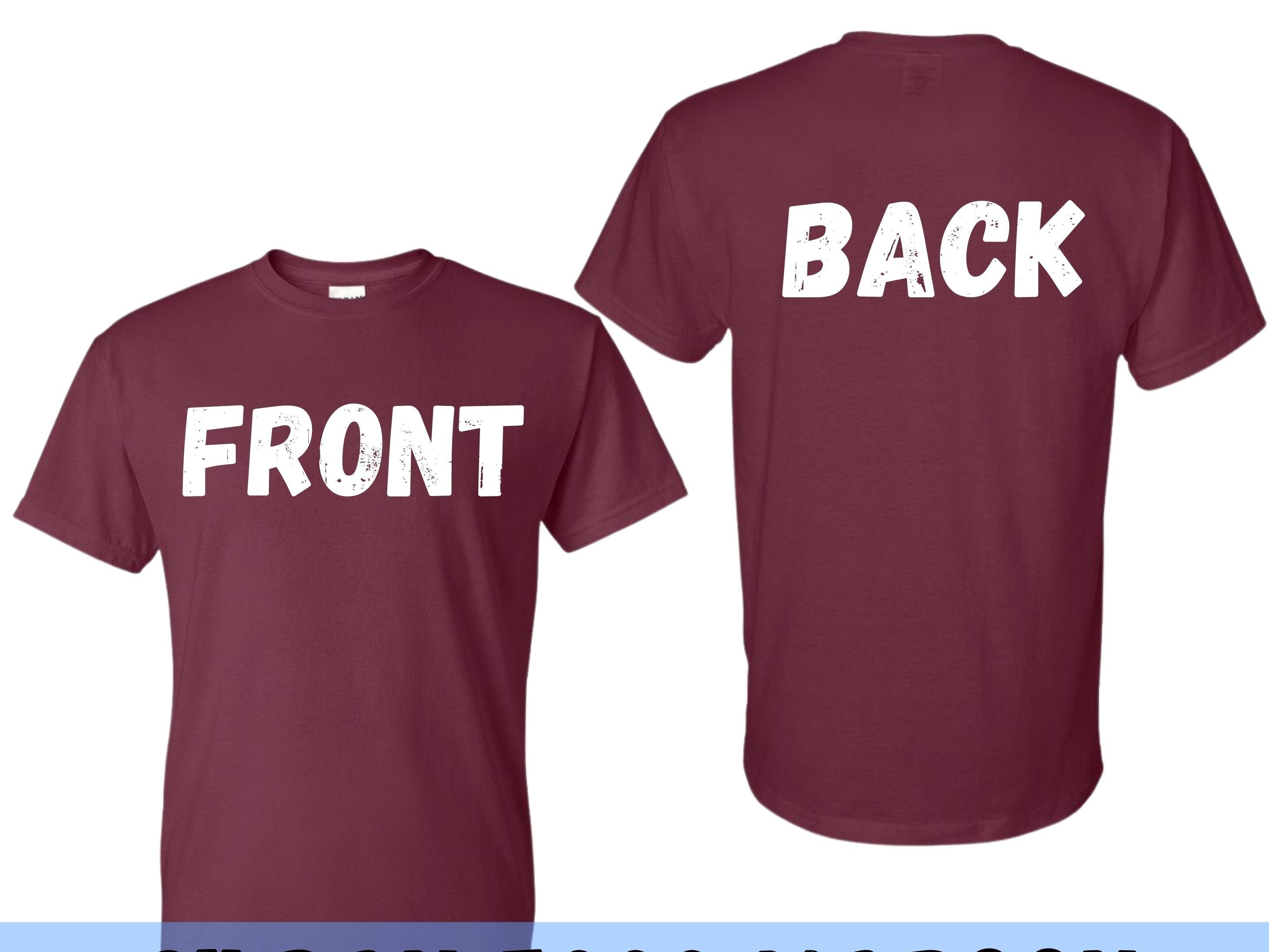 Front and Back Maroon Tshirt Mockup, Maroon Tshirt Mockup, Digital