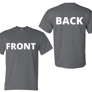 Front and Back Mockup, Dark Heather T-shirt Mockup, Front and Back Dark Heather shirt, Digital Mockup, Instant Download Unisex Illustration