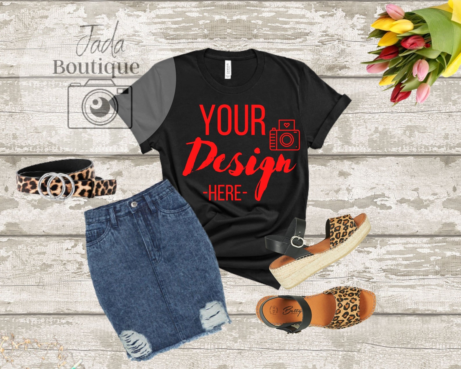 Download Black Tshirt MockUp Women T-shirt Mock Up Flat Lay T-shirt ...