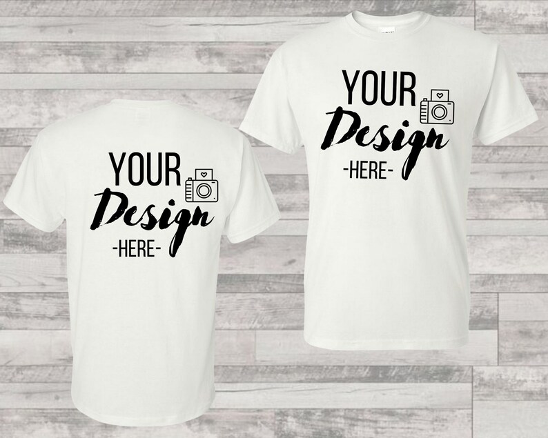 Front and Back T-shirt Mockup, White T-shirt Mockup, Front and Back ...