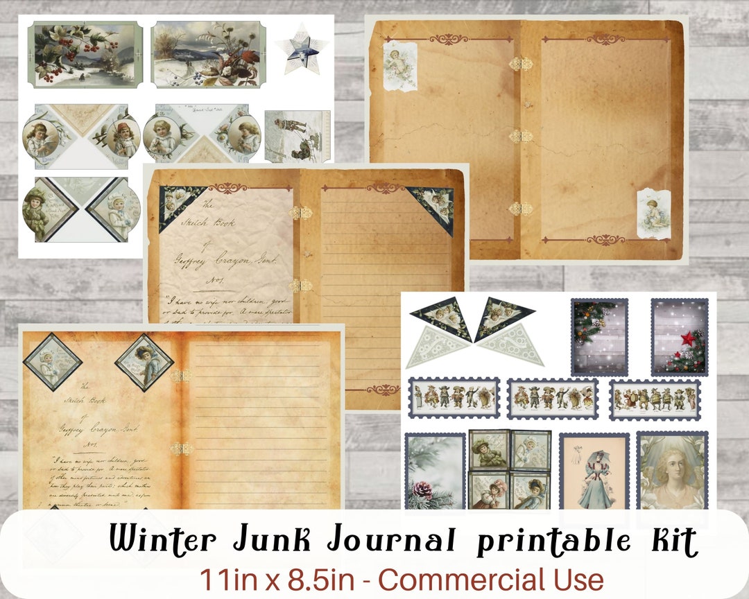 Winter Junk Journal Printable Kit, Digital Download, Vintage Digital ...