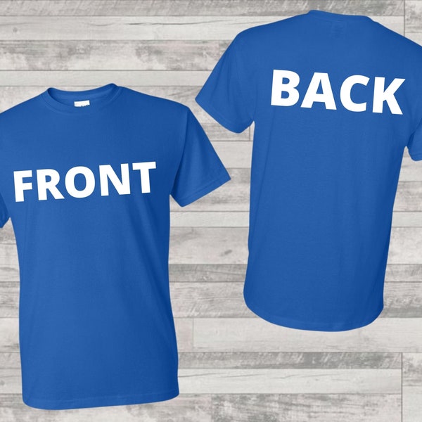 Front and Back Royal Blue T-shirt Mockup, Royal Blue T-shirt Mockup, Digital Mockup, Instant Download Unisex Illustration