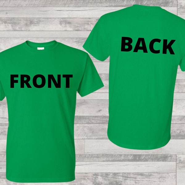 Front and Back Irish Green T-shirt Mockup, Men's Heavyweight Tee Mockup, Digital Mockup, Instant Download Unisex Illustration
