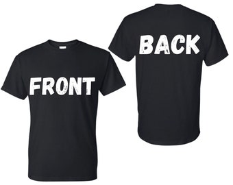 Front and Back Mockup, Black T-shirt Mockup, Back and Front Black T-shirt, Digital Mockup, Instant Download Unisex Illustration