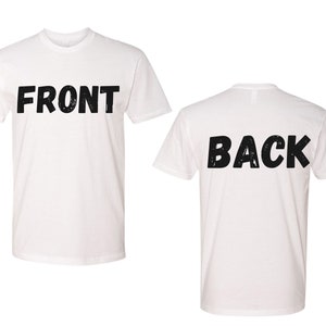 Front and Back Mockup, Cotton Crew Tee White T-shirt Mockup, Back and front White tee, Digital Mockup, Instant Download, Unisex Illustration