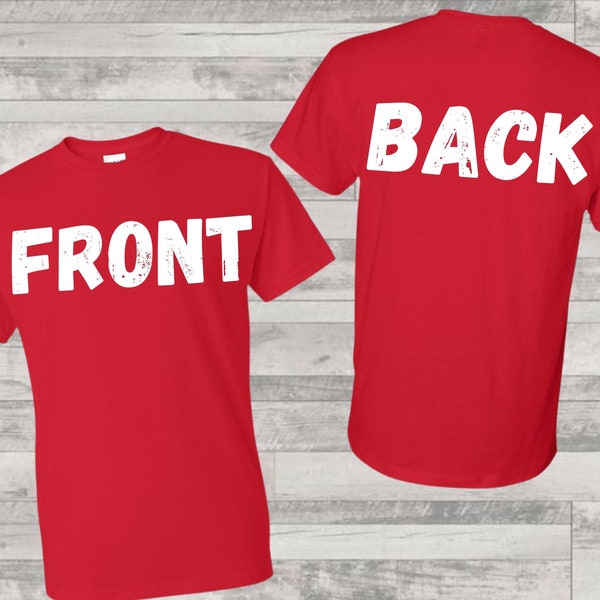 Front and Back Red Tshirt Mockup, Red T-shirt Mock Up, Digital Mockup, Instant Download Unisex Illustration