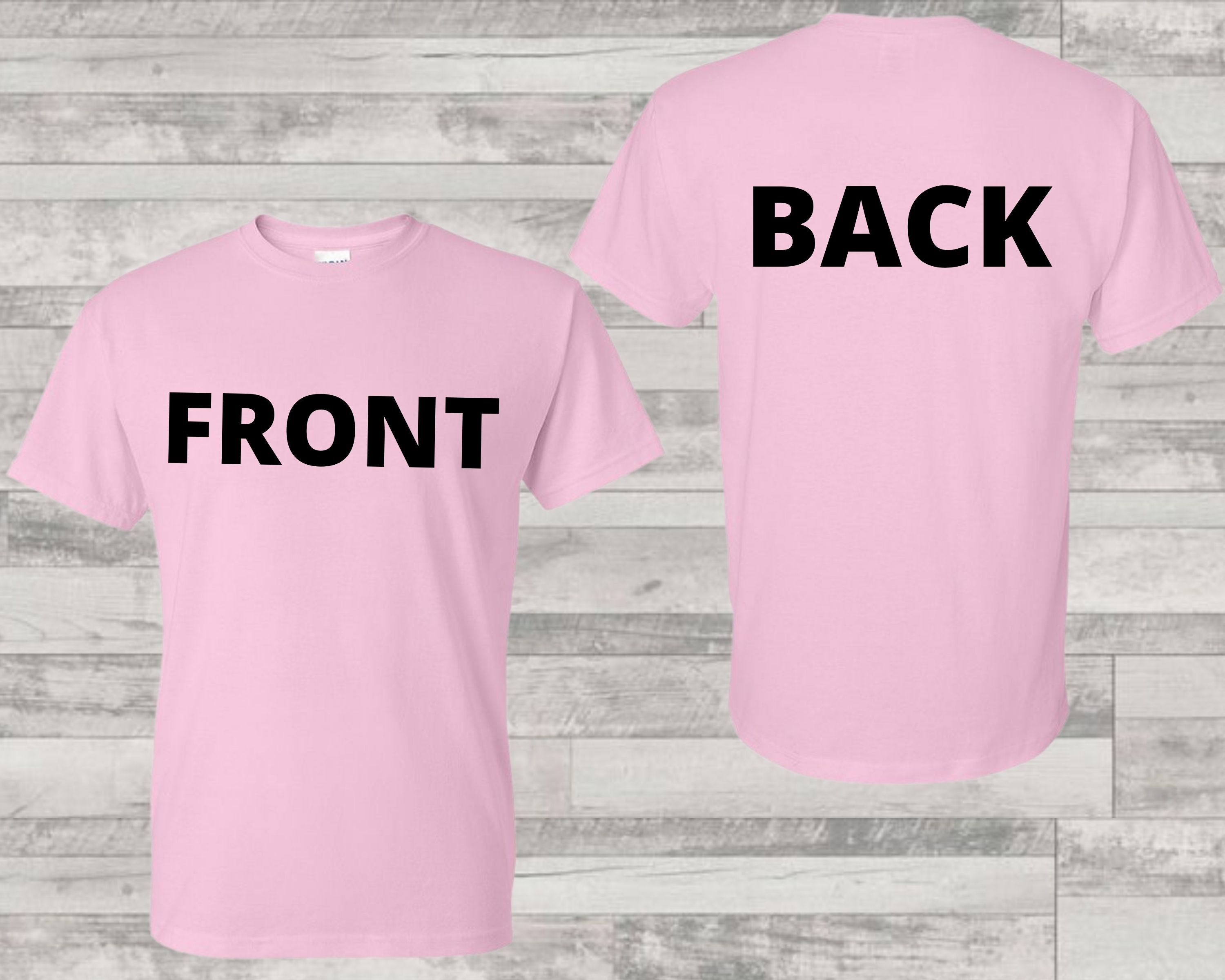 Back Front Pink Tee Etsy UK