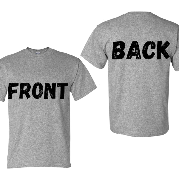 Front and Back Mockup, Sport Grey T-shirt Mockup, Back and front Sport Grey shirt, Digital Mockup, White Background, Instant Download