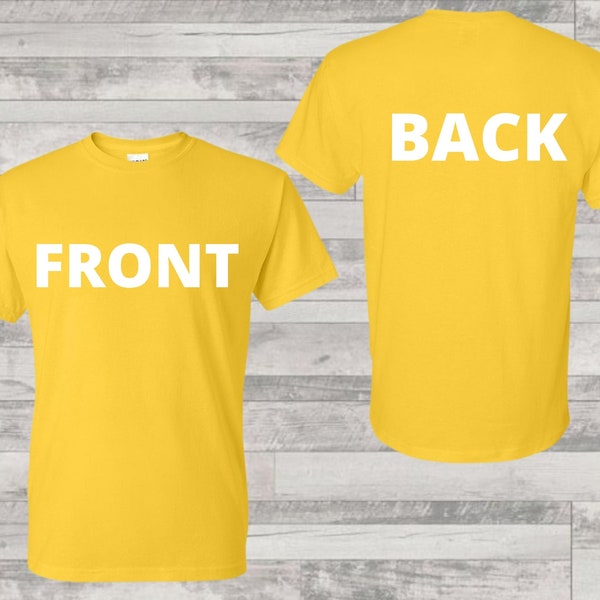 Front and Back Daisy T-shirt Mockup, Daisy  T-shirt Mock Up, Digital Mockup, Instant Download Unisex Illustration