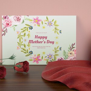 Muttertagskarte / DRUCKBARE Muttertagskarte / Blumen Grußkarte / Elegante Karte mit Rosen