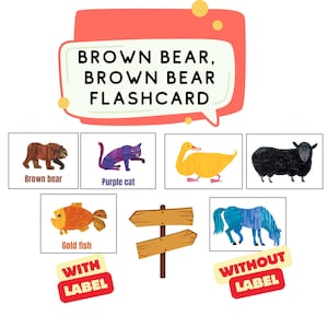 Brown Bear Brown Bear What Do You See? Printable Flashcards | Montessori-Inspired Toddler Preschool Learning Tool | Labeled & Unlabeled Sets