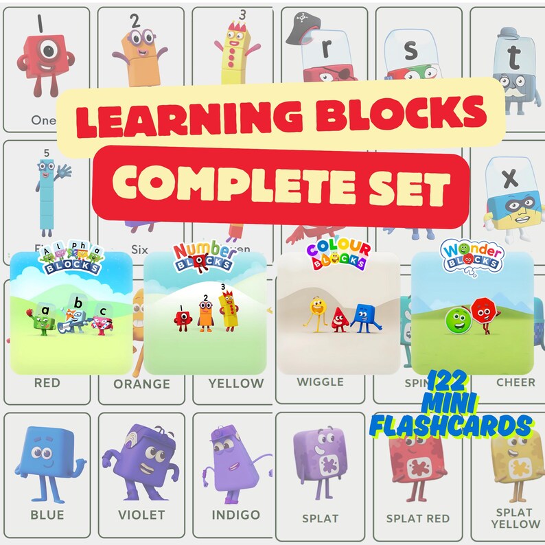 Alphablocks Math Paper Learning Blocks Complete Bundle | Alphablocks Numberblocks Colourblocks ...