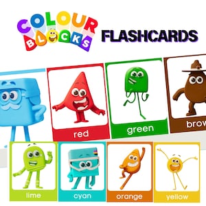 Flashcards Colourblocks | Cartes d'apprentissage couleur imprimables pour enfants | Reconnaissance des couleurs Montessori | Couleur pour tout-petits d'âge préscolaire | Livre occupé