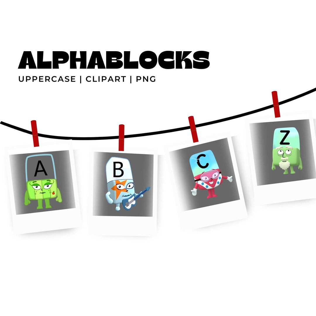 Svg Alpha Block Alphablocks Uppercase Clipart | 26 Transparent Pngs | Instant Digital ...