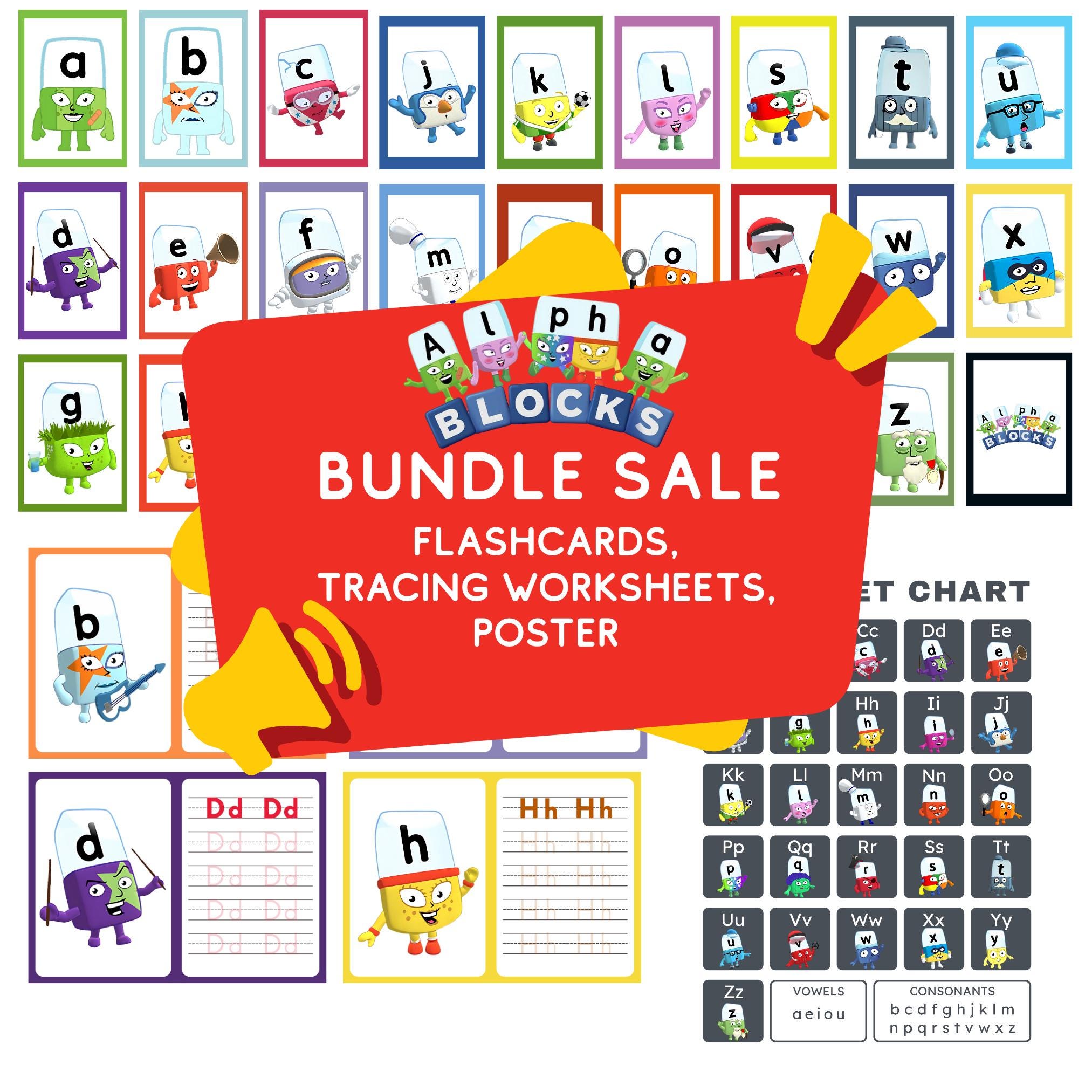 Alphablocks Bundle Busy Book Printable | ABC Tracing Worksheets ...