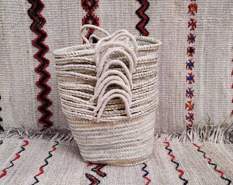 Moroccan Handmade Straw Tote Bag, Natural Palm Leaf Basket Bag, Boho Summer Beach Bag, Moroccan Market Basket, Eco Friendly Gift For Her