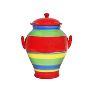 Tuscany Colorful Hand Painted Rainbow Cookie Jar Canister