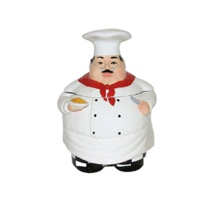 Chef Large Cookie Jar – Hand-Painted Ceramic Canister with Airtight Lid & Gasket, Kitchen Counter Storage, Gift for Home Bakers