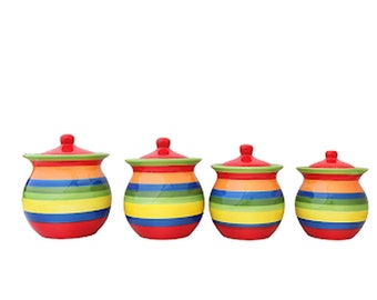 rainbow ceramic canister set