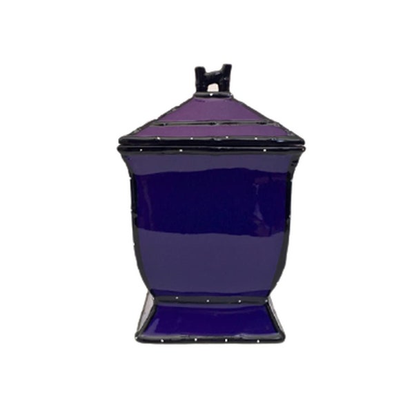 Purple Tuscany Hand Painted Ruffle Cookie Jar