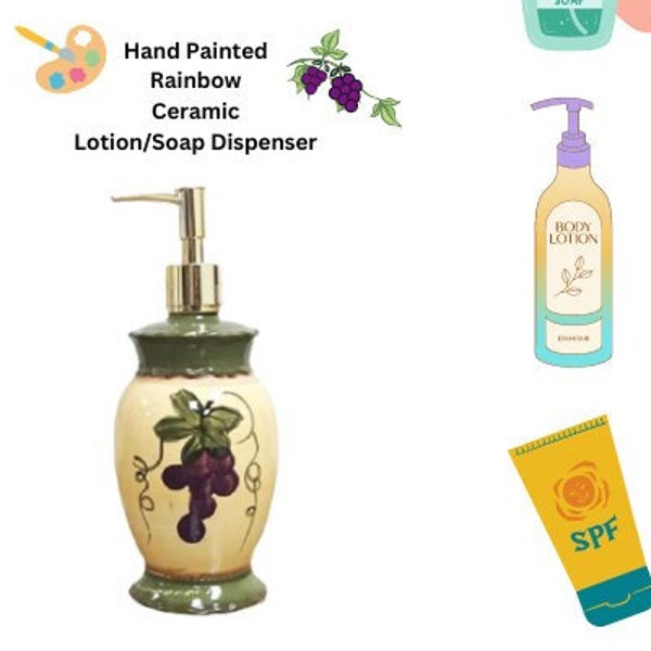 Tuscany Grapes Ceramic Lotion/Soap Dispenser