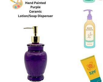 Tuscany Purple Ceramic Soap/Lotion Dispenser
