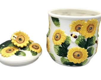 3-D Sunflower Hand Painted Cookie Jar