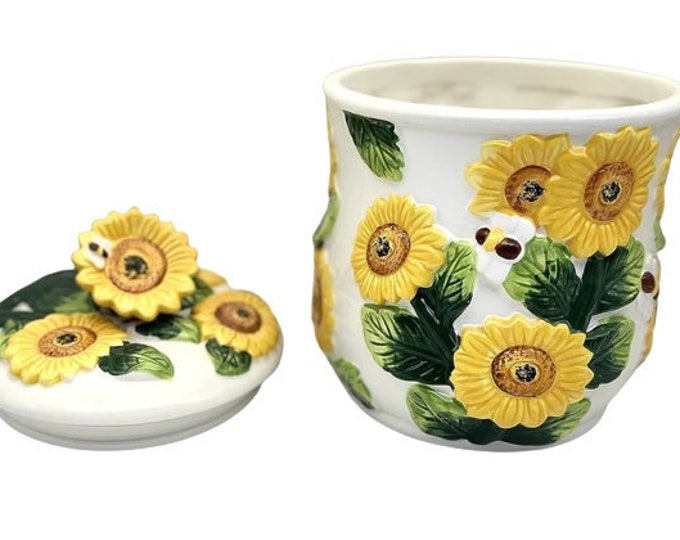 3-D Sunflower Hand Painted Cookie Jar