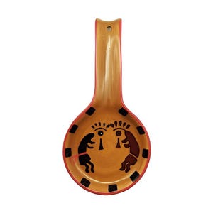 Kokopelli Spoon Rest – Hand Painted Ceramic Kitchen Rest for Spoons, Utensils & Decor