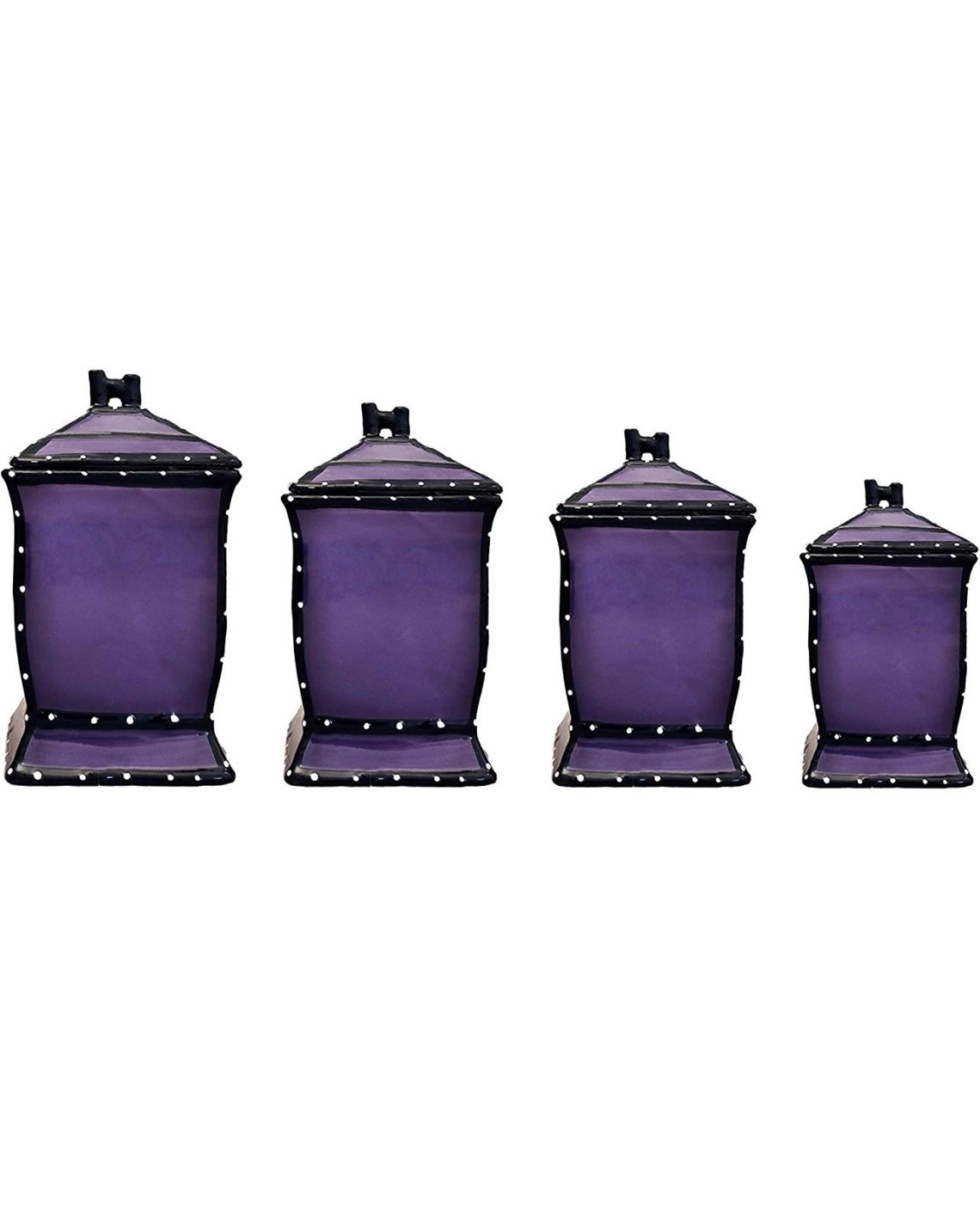 Purple ceramic canister set Etsy