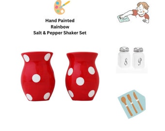 Red Polka Dot Ceramic Salt and Pepper Shaker Set