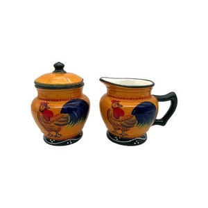 Rooster Tea and Coffee Creamer and Sugar Bowl Set